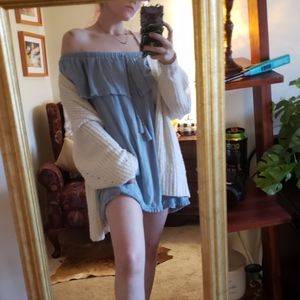 Line off the shoulders shift boutique dress